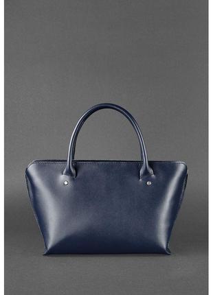 Женская кожаная сумка midi темно-синяя7 фото