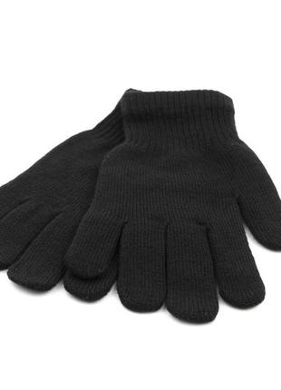 Подростковые вязанные перчатки (арт. 23-3-3) черный2 фото