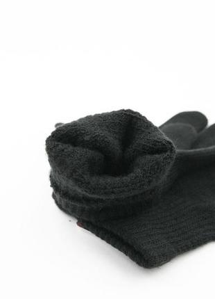 Подростковые вязанные перчатки (арт. 23-3-3) черный3 фото
