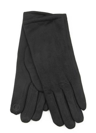 Женские трикотажные перчатки с искусственным мехом (арт. 23-1-51) черный 6.5"