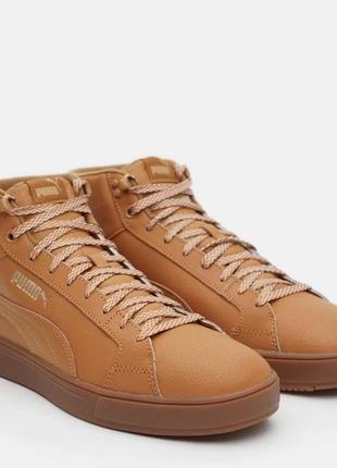 Оригинальные мужские кеды высокие puma serve pro mid ptx  44  28.5 см desert tan team gold1 фото