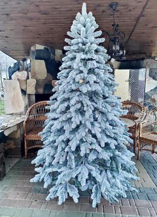Элитная заснеженная 2.5м литая елка искусственная ель со снегом4 фото