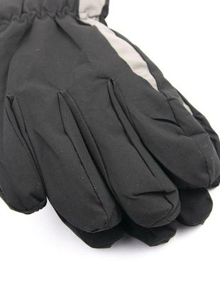 Мужские болоневые перчатки  с меховой подкладкой (арт. 23-16-11) черный5 фото