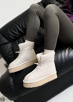 Женские зимние дутики на платформе3 фото