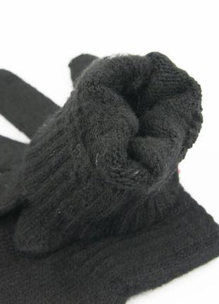 Трикотажные мужские перчатки с начесом (арт. 23-5-25) черный2 фото