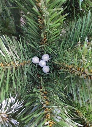 Кармен срібло 2м з шишкамиі перлами ялинка штучна новорічна2 фото