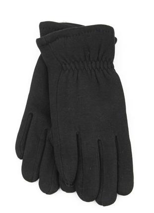 Чоловічі трикотажні рукавички з махровою підкладкою для сенсорних телефонів (арт. 23-1-30) чорний