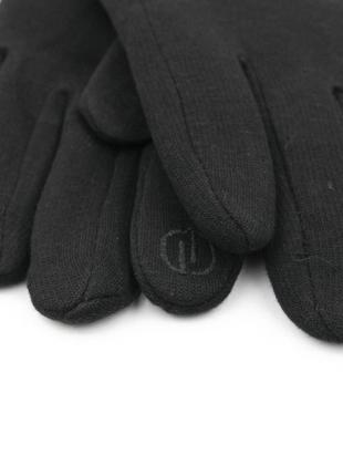 Чоловічі трикотажні рукавички з махровою підкладкою для сенсорних телефонів (арт. 23-1-30) чорний2 фото