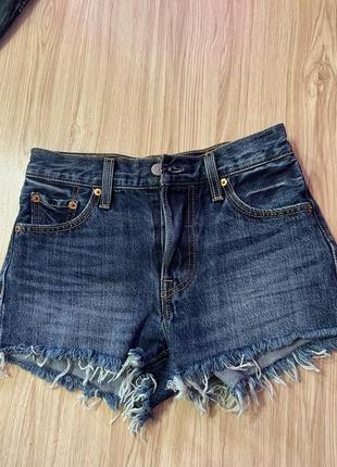 Стильные джинсовые шорты,короткие levi’s1 фото