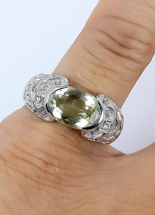 Серебряное кольцо с натуральным аметистом3 фото