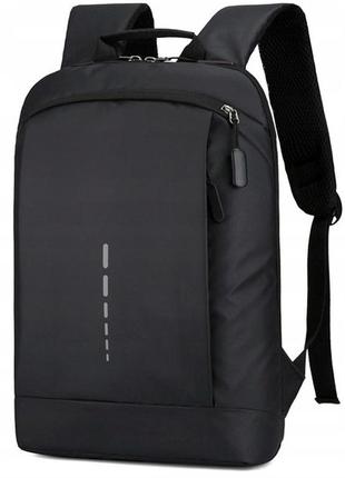 Компактный мужской городской рюкзак для ноутбука до 14.1 дюймов likado черный