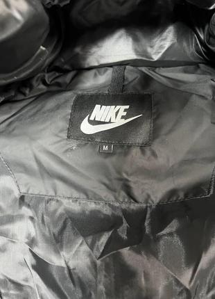 Куртка зимняя мужская nike до -12*с теплая короткая с капюшоном черная | пуховик мужской зимний найк4 фото