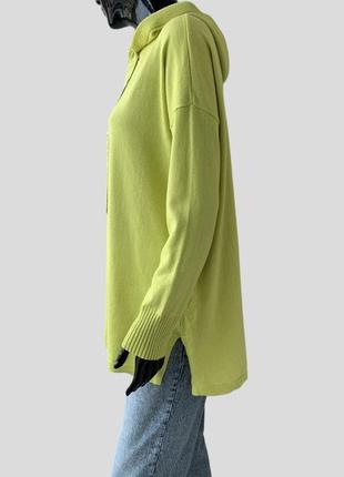 В'язаний кашеміровий худі светр із капюшоном зartoon оверсайз вільного крою кашемір вовна бавовна2 фото