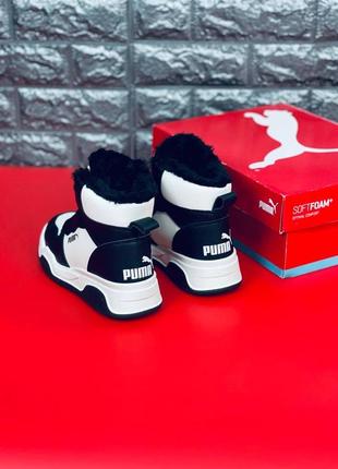 Кроссовки пума зимние puma white/black высокие женские кроссовки на меху пума6 фото