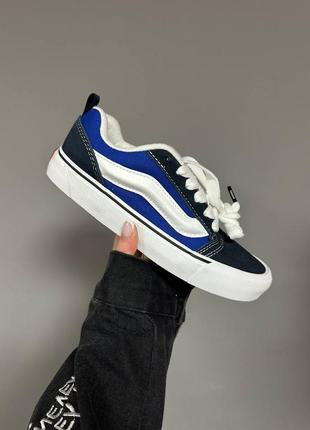 Зимові кеди ванс, vans old skool, екохутро. колір синій з білим та чорним.2 фото