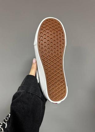 Кожаные зимние кеды ванс, vans old skool. цвет черный с белым.7 фото