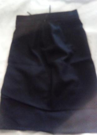 Шерстяная черная юбка интересный крой3 фото