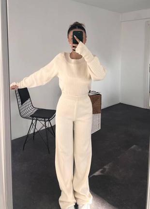 🎨 чорний, молоко! шикарний ангоровий теплий костюм жіночий женский теплый ангоровый ангора молочний