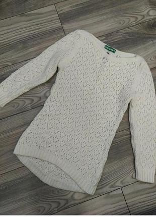 Ажурна кофтинка молочного кольору