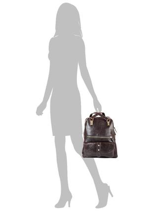 Рюкзак жіночий міський шкіряний темно-бордовий laskara lk-dm229-dark-bordeaux10 фото