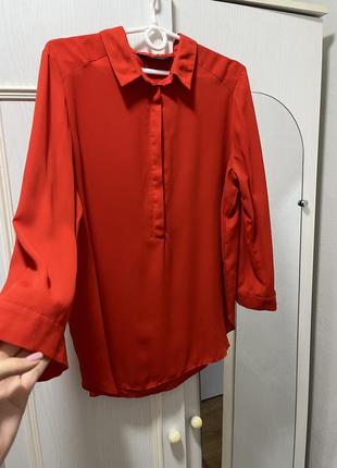 Рубашка женская красная классическая блуза рубашка
