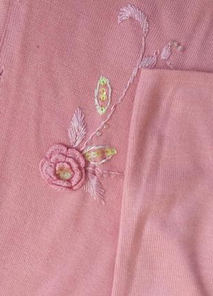 Розовая кофта с цветами3 фото