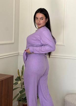 Do4309 фиолетовая флисовая пижама женская домашний костюм3 фото