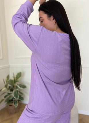 Do4309 фиолетовая флисовая пижама женская домашний костюм4 фото