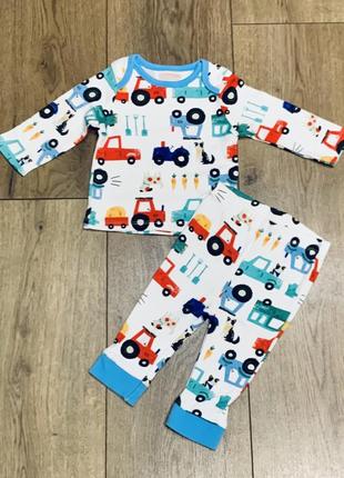 Пижама хлопковая трикотажная домашний костюм принт ферма nutmeg (англия)