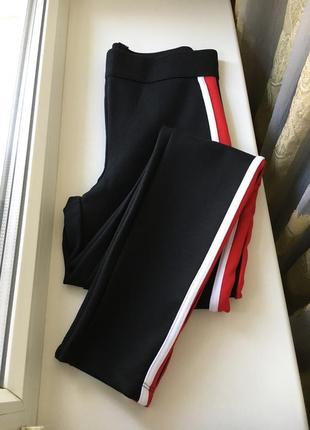 Чёрные спортивные плотные лосины zara