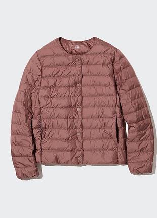 Куртка uniqlo ультралегкая на пуху бледно-красная