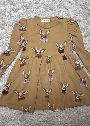 Трикотажна сукня 2-4 роки з оленятами