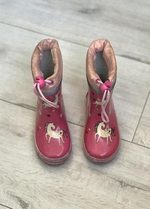 Дитячі гумові чоботи чобітки резинові з утепленням