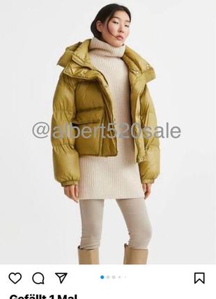 H&m original  пуховик укороченый,  оверсайз
