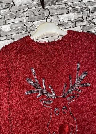 Свитер, теплый свитер, новогодний свитер, свитер с оленем, свитер травка2 фото