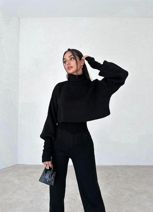 Костюм с ангори в рубчик