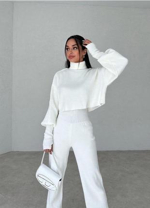 Костюм с ангори в рубчик