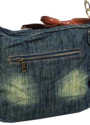 Жіноча сумка fashion jeans bag темно-синя7 фото