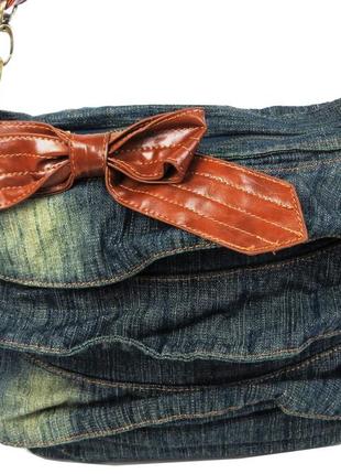 Жіноча сумка fashion jeans bag темно-синя3 фото