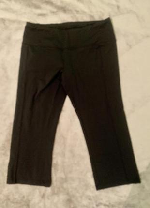 Жіночі спортивні еластичні бриджі лосини, подовжені шорти mars&amp;spenser колір чорний розмір 14