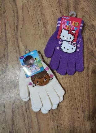 Дитячі рукавички ,перчатки набір дівчинка, котик кітті р. 4/8  disney1 фото