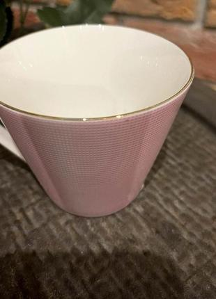 Чашка фарфоровая розовая2 фото