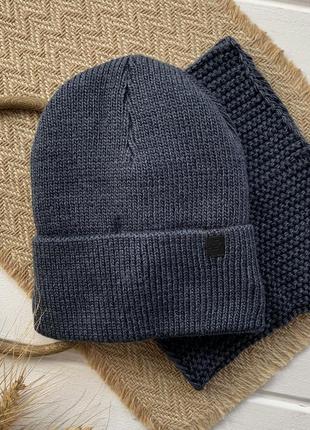 Комплект зимний шапка хомут