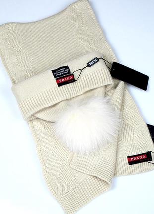 Теплый зимний набор шапка+шарф8 фото