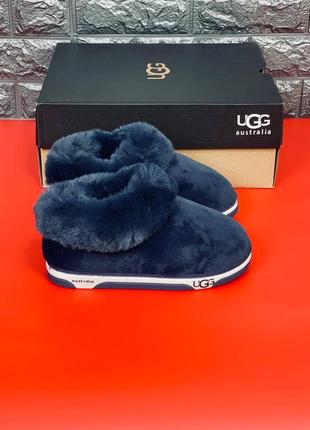 Тапочки угг ugg australia женские синие тапочки зимние универсальные, новинка!3 фото