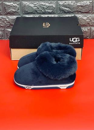 Тапочки угг ugg australia женские синие тапочки зимние универсальные, новинка!2 фото