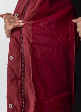 Куртка женская демисезонная цвет бордовый7 фото