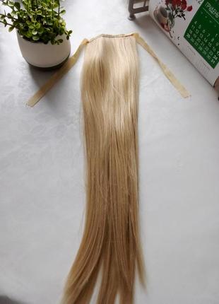 Шиньон хвост блонд.1 фото