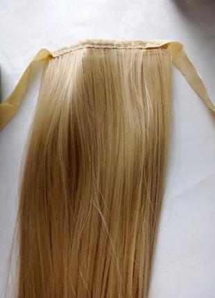 Шиньон хвост блонд.6 фото