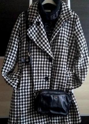 Демісезонне пальто з візерунком "гусяча лапка", італія